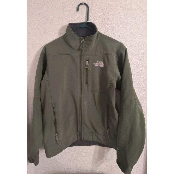 Men's North Face Soft Shell Jacket Green With Fleece Lining Size Small - Picture 8 of 10